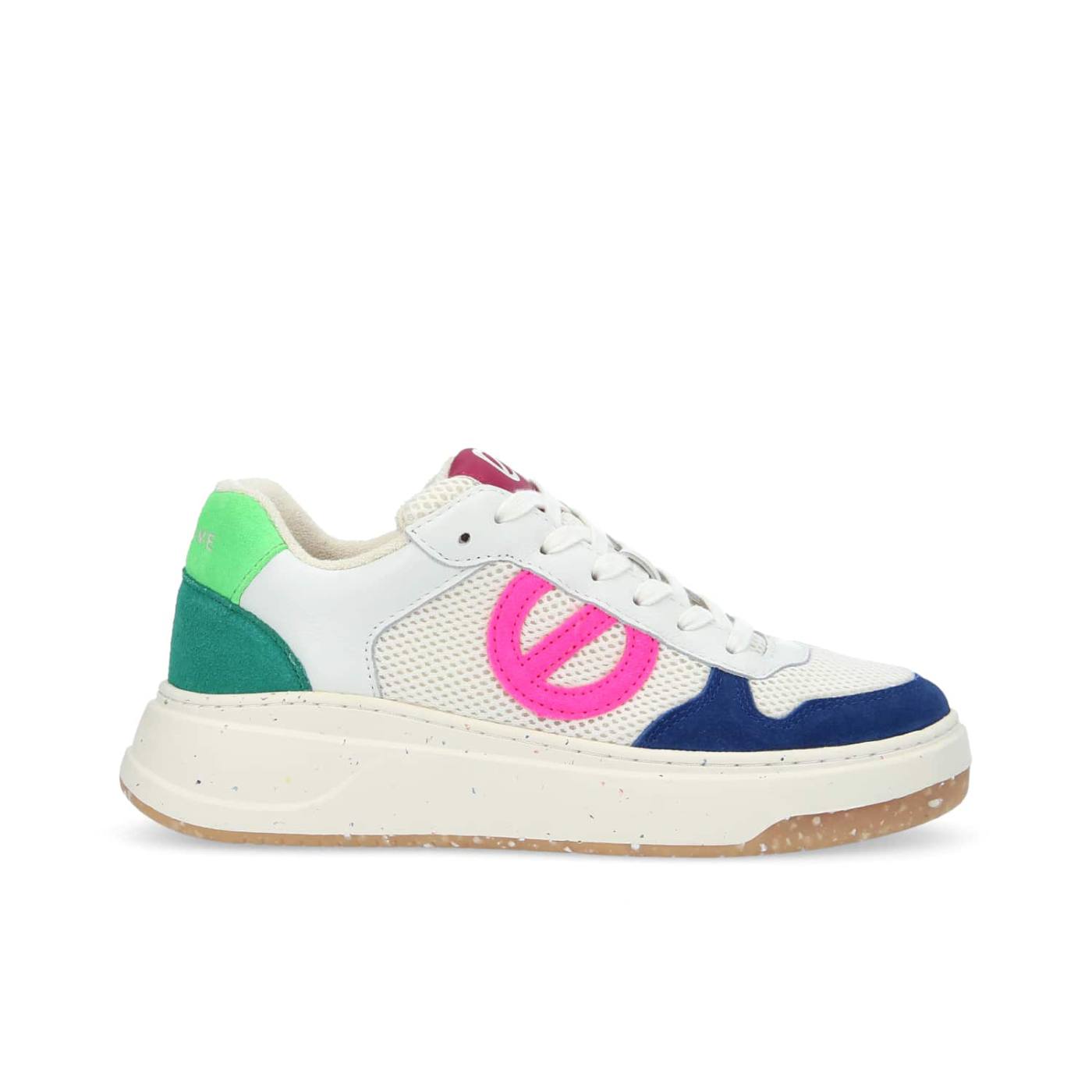 SNEAKER BRIDGET W - CAMOSCIO/RIVA - BLU/ROSA FLUO/BIANCO